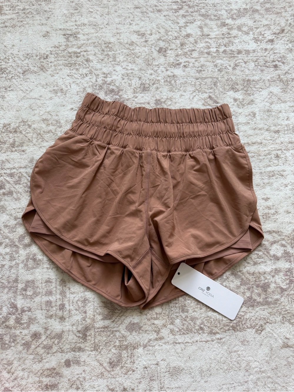 CRZ YOGA Women's High-Waist Rust Athletic Shorts